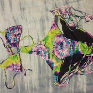 Forever 21 Fringe Tie Dye Monokini